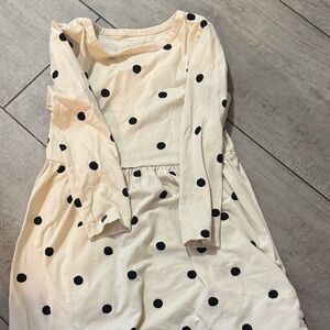 H&M Cream and Black Polka Dot Kids Dress